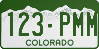 CO license plate 123PMM