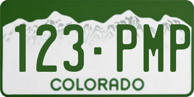 CO license plate 123PMP
