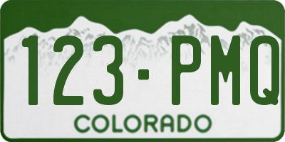 CO license plate 123PMQ
