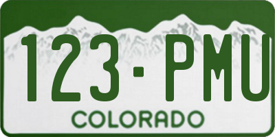 CO license plate 123PMU