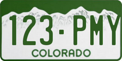 CO license plate 123PMY