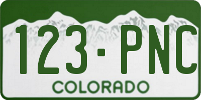 CO license plate 123PNC