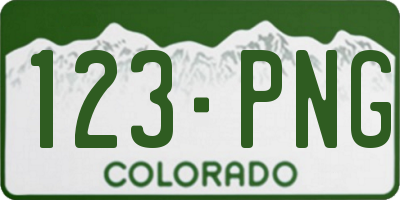 CO license plate 123PNG