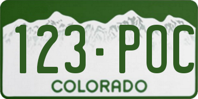 CO license plate 123POC