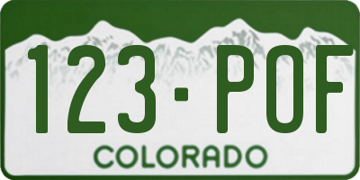 CO license plate 123POF