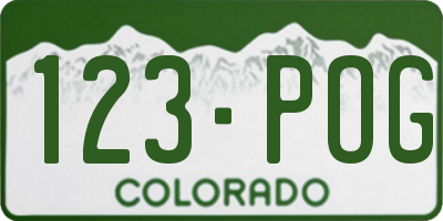 CO license plate 123POG