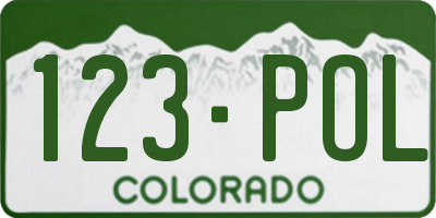 CO license plate 123POL