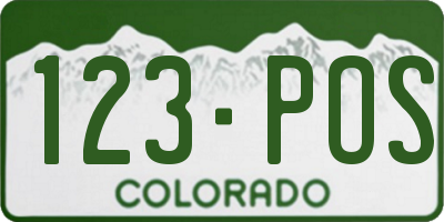 CO license plate 123POS