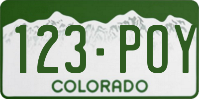 CO license plate 123POY