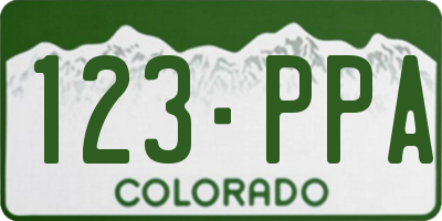CO license plate 123PPA