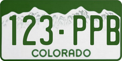CO license plate 123PPB
