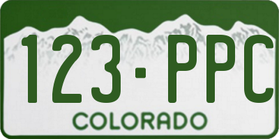 CO license plate 123PPC