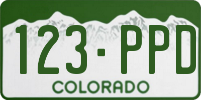 CO license plate 123PPD