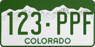 CO license plate 123PPF