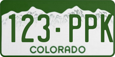 CO license plate 123PPK