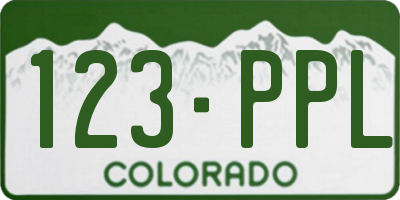 CO license plate 123PPL