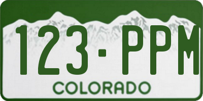 CO license plate 123PPM