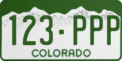 CO license plate 123PPP