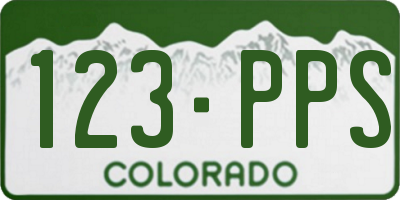 CO license plate 123PPS
