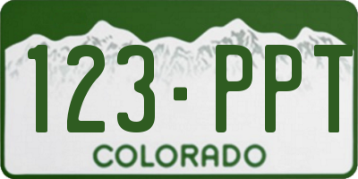 CO license plate 123PPT