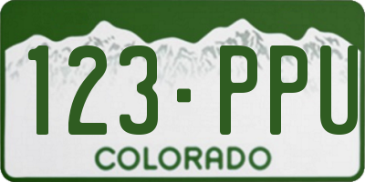 CO license plate 123PPU
