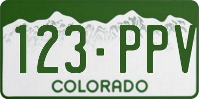 CO license plate 123PPV