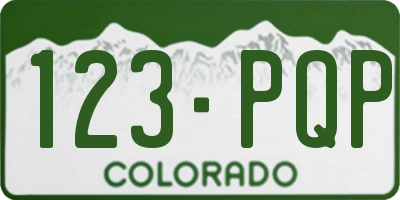 CO license plate 123PQP