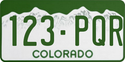 CO license plate 123PQR