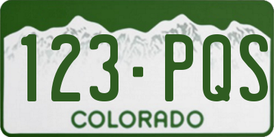 CO license plate 123PQS