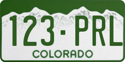 CO license plate 123PRL