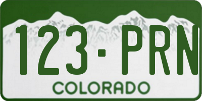 CO license plate 123PRN