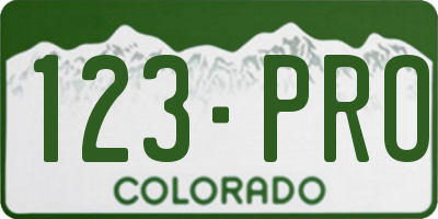 CO license plate 123PRO