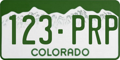 CO license plate 123PRP
