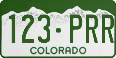 CO license plate 123PRR