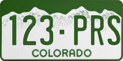 CO license plate 123PRS