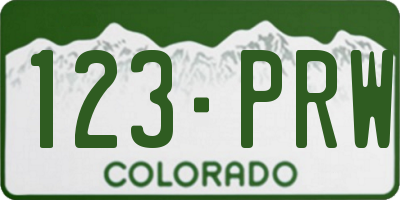 CO license plate 123PRW