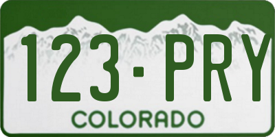CO license plate 123PRY