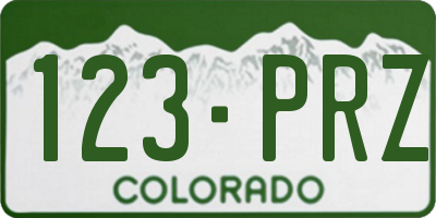 CO license plate 123PRZ