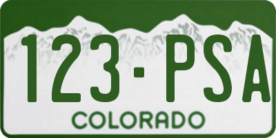 CO license plate 123PSA