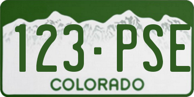 CO license plate 123PSE