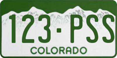 CO license plate 123PSS
