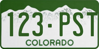 CO license plate 123PST