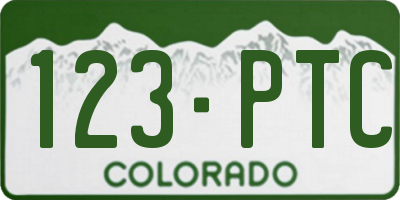 CO license plate 123PTC