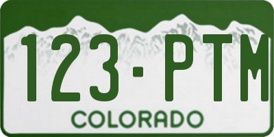 CO license plate 123PTM