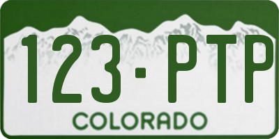 CO license plate 123PTP