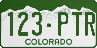 CO license plate 123PTR