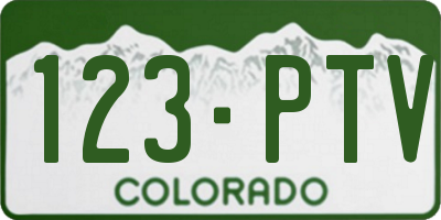 CO license plate 123PTV