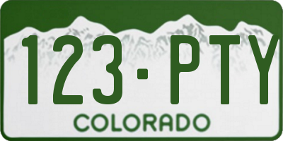 CO license plate 123PTY