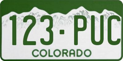 CO license plate 123PUC