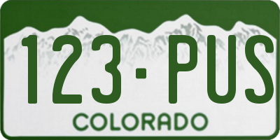 CO license plate 123PUS